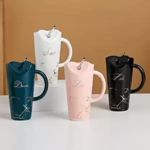 ,Ceramic Mug With Straw , Mug , Pastel color Mug For Gifts